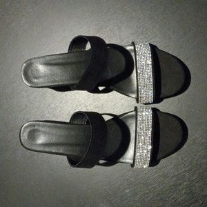 Slip on sandals mules with bling‎ size 41
